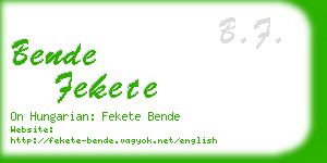 bende fekete business card